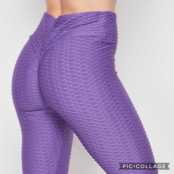 Heather Gray Honeycomb Leggings - Picture 5 of 5